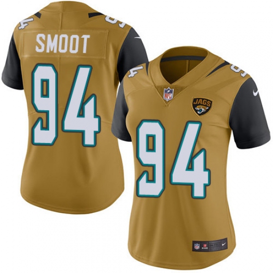 Women's Nike Jacksonville Jaguars #94 Dawuane Smoot Limited Gold Rush Vapor Untouchable NFL Jersey - Ujersey