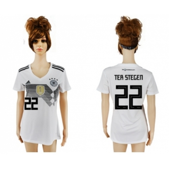 Women's Germany #22 Ter Stegen White Home Soccer Country Jersey