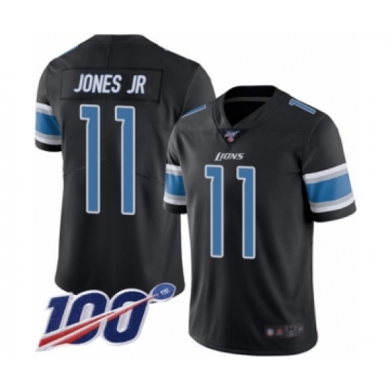 Men's Detroit Lions #11 Marvin Jones Jr Limited Black Rush Vapor Untouchable 100th Season Football Jersey - Ujersey