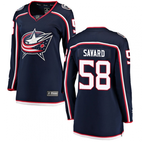 Women's Columbus Blue Jackets #58 David Savard Fanatics Branded Navy Blue Home Breakaway NHL Jersey - Ujersey