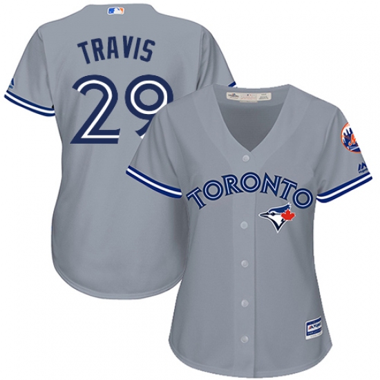 Women's Majestic Toronto Blue Jays #29 Devon Travis Authentic Grey Road MLB Jersey - Ujersey