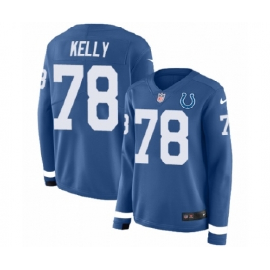 Women's Nike Indianapolis Colts #78 Ryan Kelly Limited Blue Therma Long Sleeve NFL Jersey - Ujersey
