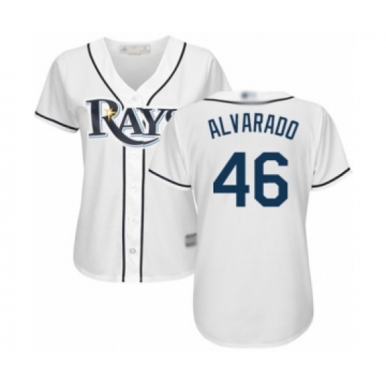 Women's Tampa Bay Rays #46 Jose Alvarado Authentic White Home Cool Base Baseball Player Jersey - Ujersey