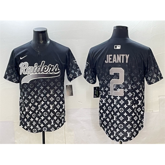 Men's Las Vegas Raiders #2 Ashton Jeanty Black Limited Stitched Baseball Jersey - Ujersey