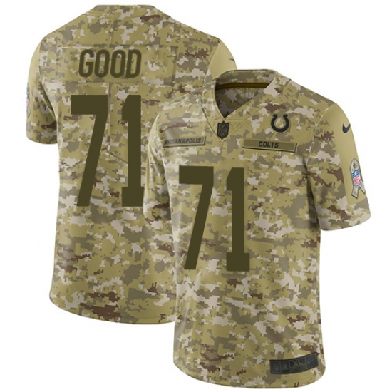 Men's Nike Indianapolis Colts #71 Denzelle Good Limited Camo 2018 Salute to Service NFL Jersey - Ujersey