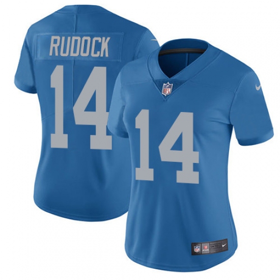 Women's Nike Detroit Lions #14 Jake Rudock Limited Blue Alternate Vapor Untouchable NFL Jersey - Ujersey