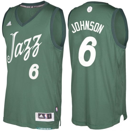 Men's Utah Jazz #6 Joe Johnson Green 2016-2017 Christmas Day NBA Swingman Jersey - Ujersey