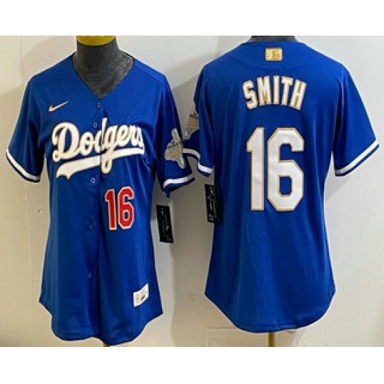 Women's Los Angeles Dodgers #16 Will Smith Blue 2026 Gold Collection Stadium Jersey - Ujersey