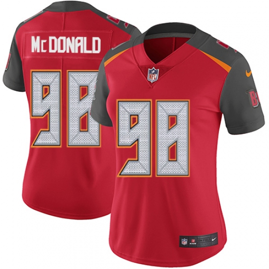 Women's Nike Tampa Bay Buccaneers #98 Clinton McDonald Red Team Color Vapor Untouchable Limited Player NFL Jersey - Ujersey