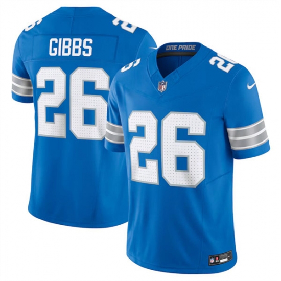 Men's Detroit Lions #26 Jahmyr Gibbs Blue 2024 F.U.S.E. Vapor Limited Stitched Jersey - Ujersey