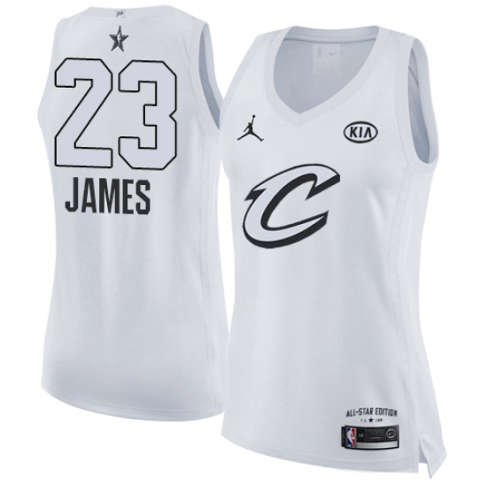 Women's Nike Jordan Cleveland Cavaliers #23 LeBron James Swingman White 2018 All-Star Game NBA Jersey - Ujersey