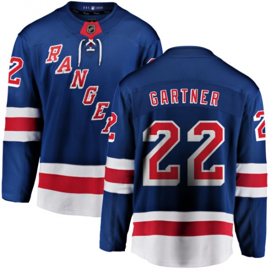 Men's New York Rangers #22 Mike Gartner Fanatics Branded Royal Blue Home Breakaway NHL Jersey - Ujersey