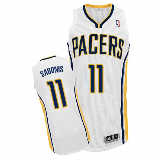 Men's Adidas Indiana Pacers #11 Domantas Sabonis Authentic White Home NBA Jersey - Ujersey