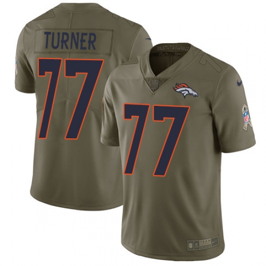 Men's Nike Denver Broncos #77 Billy Turner Limited Olive 2017 Salute to Service NFL Jersey - Ujersey