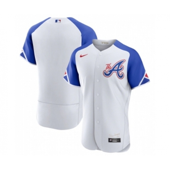Men's Atlanta Braves Blank White 2023 City Connect Flex Base Stitched Jersey - Ujersey