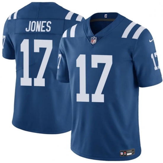 Men's Indianapolis Colts #17 Daniel Jones Blue Vapor Limited Football Stitched Jersey - Ujersey
