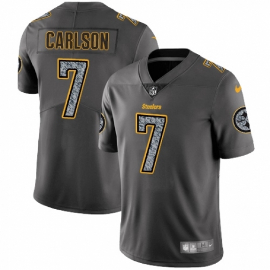 Men's Nike Minnesota Vikings #7 Daniel Carlson Gray Static Vapor Untouchable Limited NFL Jersey - Ujersey