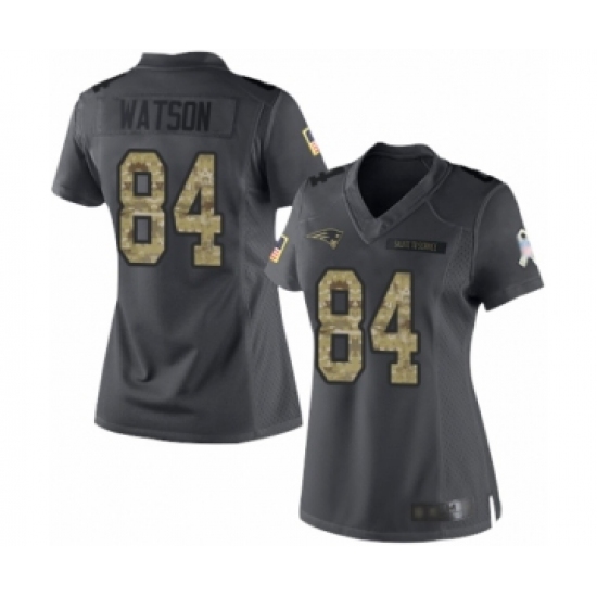 Women's New England Patriots #84 Benjamin Watson Limited Black 2016 Salute to Service Football Jersey - Ujersey