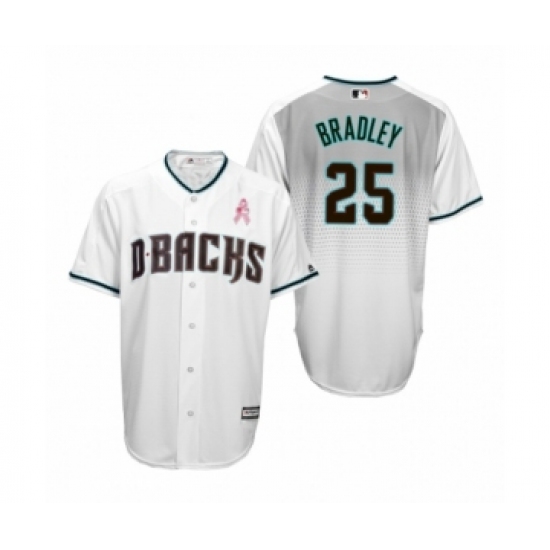 Men's Archie Bradley Arizona Diamondbacks #25 White Teal 2019 Mothers Day Cool Base Jersey