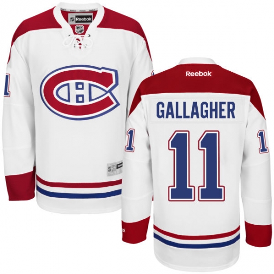 Men's Reebok Montreal Canadiens #11 Brendan Gallagher Authentic White Away NHL Jersey - Ujersey