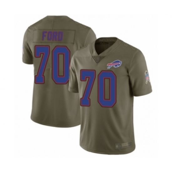 Men's Buffalo Bills #70 Cody Ford Limited Olive 2017 Salute to Service Football Jersey - Ujersey