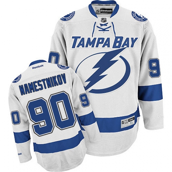 Men's Reebok Tampa Bay Lightning #90 Vladislav Namestnikov Authentic White Away NHL Jersey - Ujersey