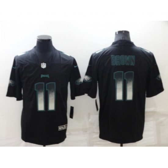 Men's Philadelphia Eagles #11 A. J. Brown Black Smoke Fashion Limited Stitched Jersey - Ujersey