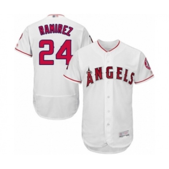 Men's Los Angeles Angels of Anaheim #24 Noe Ramirez White Home Flex Base Authentic Collection Baseball Player Jersey - Ujersey