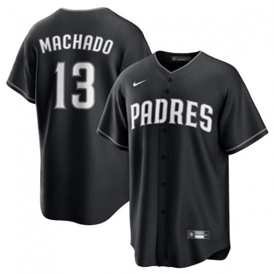 Men's San Diego Padres #13 Manny Machado Black Lights Out Limited Stitched Baseball Jersey - Ujersey