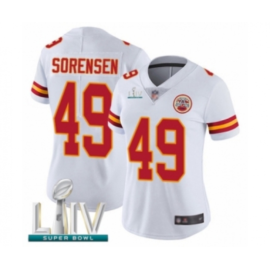 Women's Kansas City Chiefs #49 Daniel Sorensen White Vapor Untouchable Limited Player Super Bowl LIV Bound Football Jersey - Ujersey