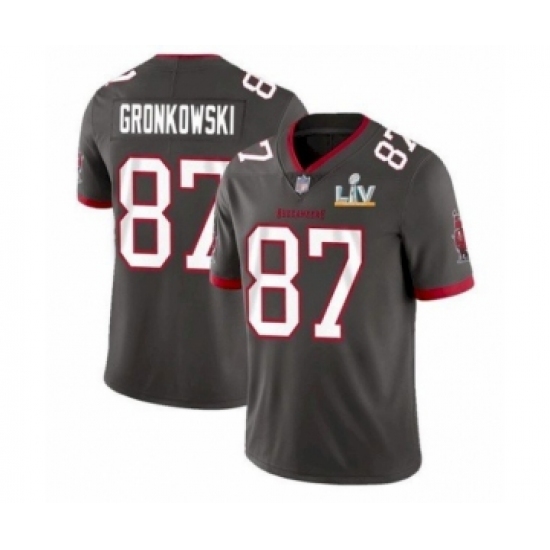 Men's Tampa Bay Buccaneers #87 Pewter Jersey 2021 Super Bowl LV - Ujersey
