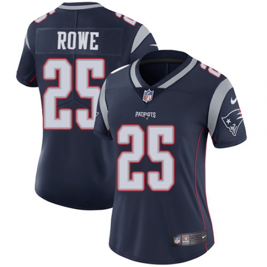 Women's Nike New England Patriots #25 Eric Rowe Navy Blue Team Color Vapor Untouchable Limited Player NFL Jersey - Ujersey