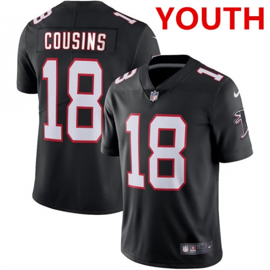 Youth Atlanta Falcons #18 Kirk Cousins Black Vapor Untouchable Limited Stitched Jersey - Ujersey