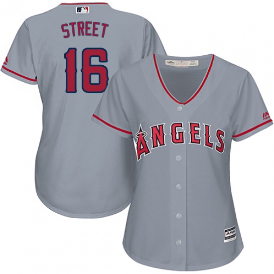 Women's Majestic Los Angeles Angels of Anaheim #16 Huston Street Authentic Grey Road Cool Base MLB Jersey - Ujersey