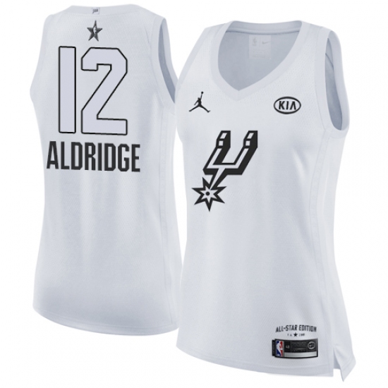 Women's Nike Jordan San Antonio Spurs #12 LaMarcus Aldridge Swingman White 2018 All-Star Game NBA Jersey - Ujersey