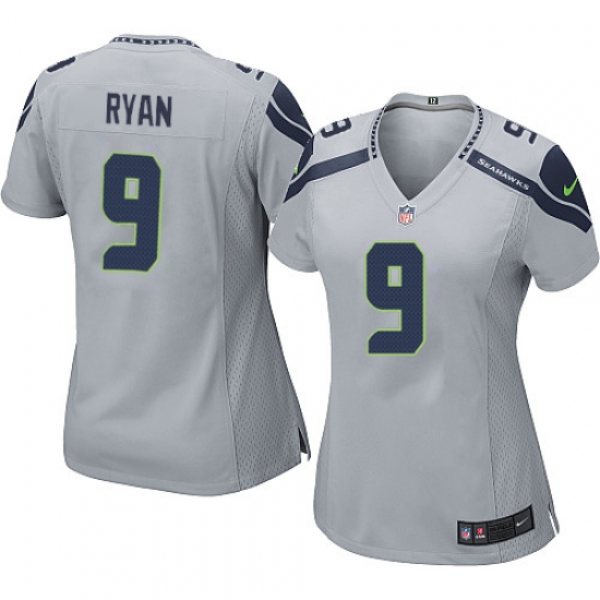 Women's Nike Seattle Seahawks #9 Jon Ryan Game Grey Alternate NFL Jersey - Ujersey