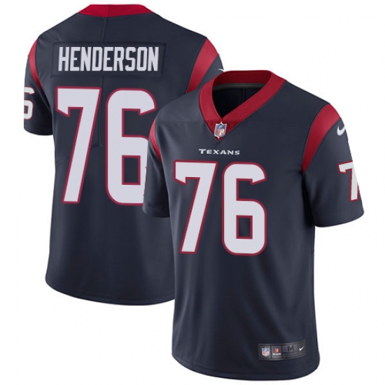 Youth Nike Houston Texans #76 Seantrel Henderson Navy Blue Team Color Vapor Untouchable Limited Player NFL Jersey - Ujersey
