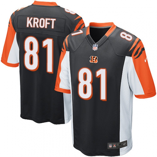 Men's Nike Cincinnati Bengals #81 Tyler Kroft Game Black Team Color NFL Jersey - Ujersey