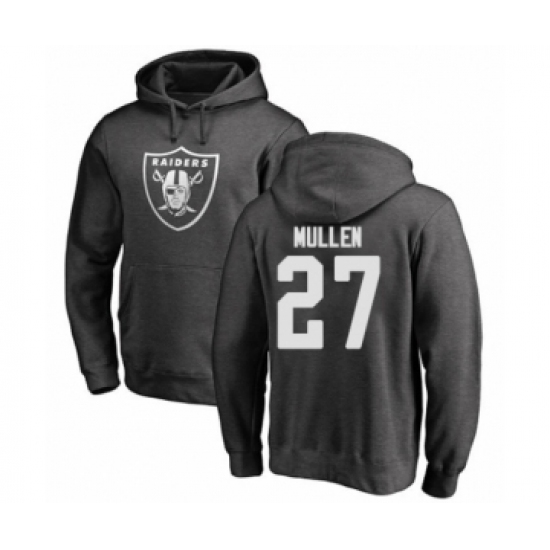 Football Oakland Raiders #27 Trayvon Mullen Ash One Color Pullover Hoodie - Ujersey