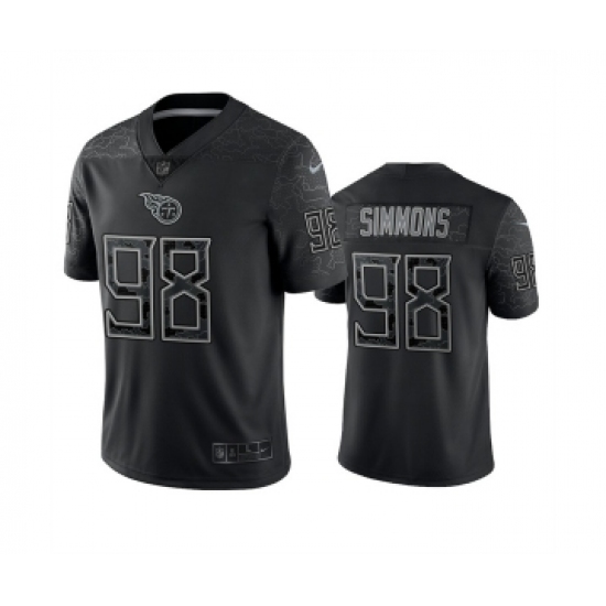 Men's Tennessee Titans #98 Jeffery Simmons Black Reflective Limited Stitched Football Jersey - Ujersey