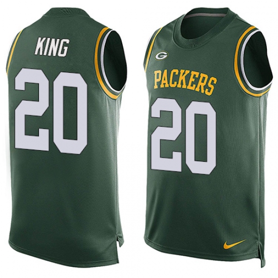 Men's Nike Green Bay Packers #20 Kevin King Limited Green Player Name & Number Tank Top NFL Jersey - Ujersey