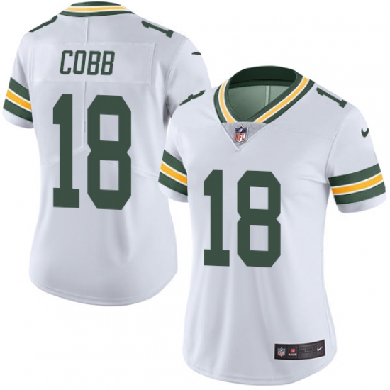Women's Nike Green Bay Packers #18 Randall Cobb White Vapor Untouchable Limited Player NFL Jersey - Ujersey