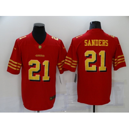 Men's San Francisco 49ers #21 Deion Sanders Red Gold Untouchable Limited Jersey - Ujersey