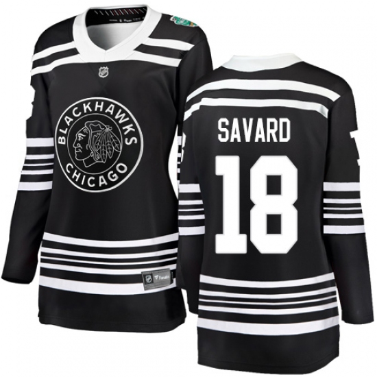 Women's Chicago Blackhawks #18 Denis Savard Black 2019 Winter Classic Fanatics Branded Breakaway NHL Jersey - Ujersey