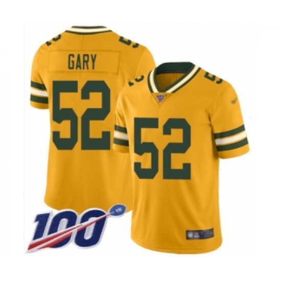 Men's Green Bay Packers #52 Rashan Gary Limited Gold Inverted Legend 100th Season Football Jersey - Ujersey