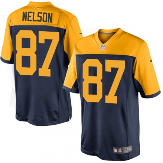 Youth Nike Green Bay Packers #87 Jordy Nelson Limited Navy Blue Alternate NFL Jersey - Ujersey