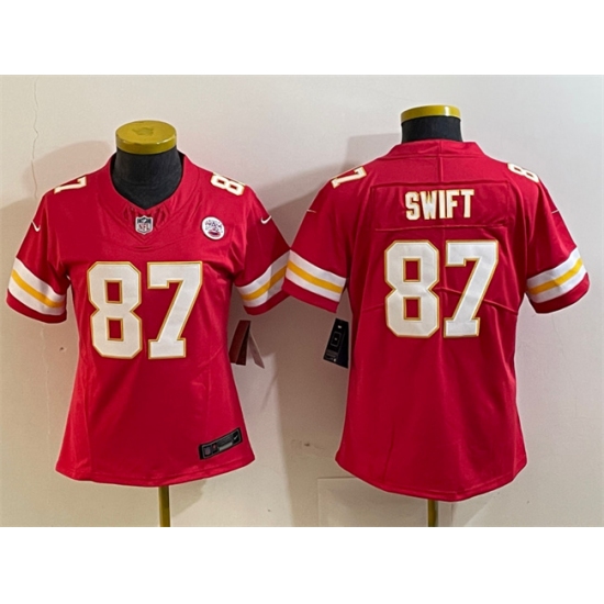 Youth Kansas City Chiefs #87 Taylor Swift Red 2023 F.U.S.E. Vapor Untouchable Limited Football Stitched Jersey - Ujersey