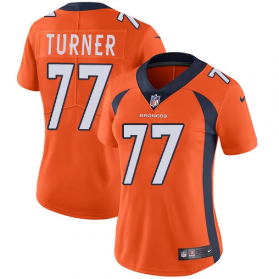 Women's Nike Denver Broncos #77 Billy Turner Orange Team Color Vapor Untouchable Limited Player NFL Jersey - Ujersey