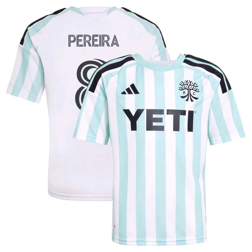 Youth Austin FC Daniel Pereira adidas White 2026 The Rooted Kit Replica Jersey - ujerseystore