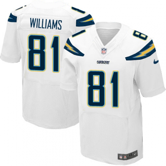 Men's Nike Los Angeles Chargers #81 Mike Williams Elite White NFL Jersey - Ujersey